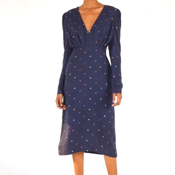FARM Rio Lucy Dots V-Neck Dress NWT - Picture 2 of 10